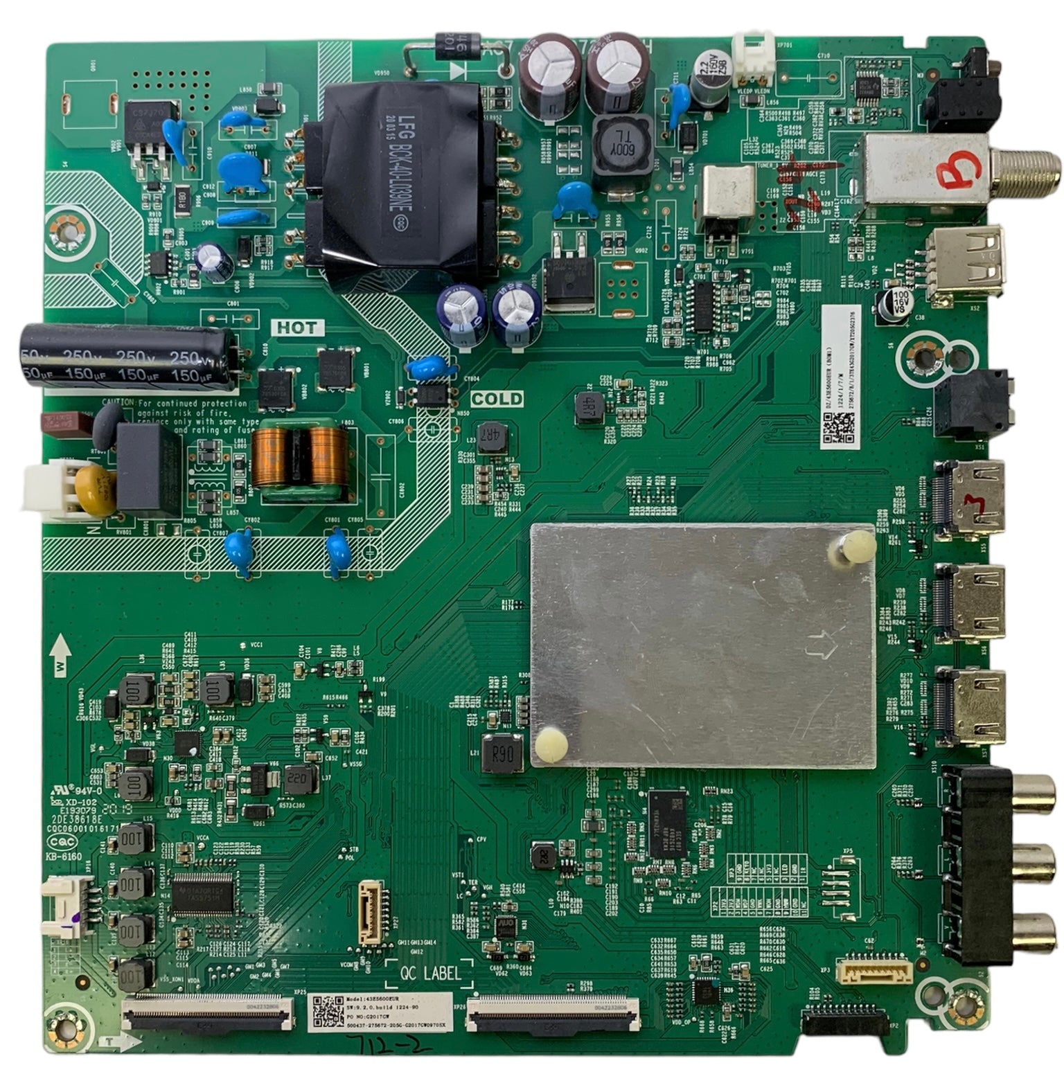 Hisense 275672 Main Board/Power Supply for 43H4030F1