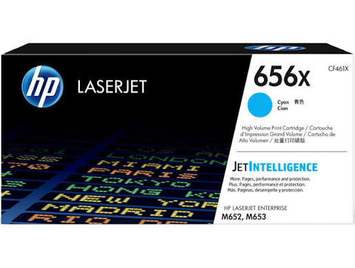 New, Pre-owned, Original HP 656X High Yield Cyan Toner Cartridge, CF461X