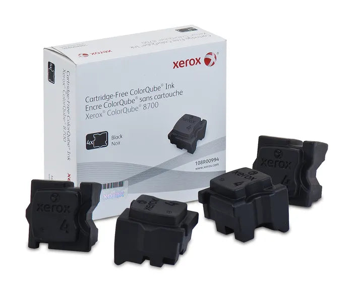 New, Pre-Owned - Xerox Solid Ink 8700 Black (4 sticks) (108R00994)