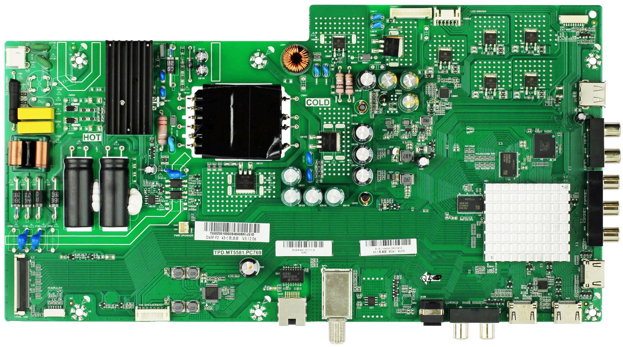 Vizio 791.02010.0004 Main Board/Power Supply for D43F-F2 LED TV (SEE NOTE)