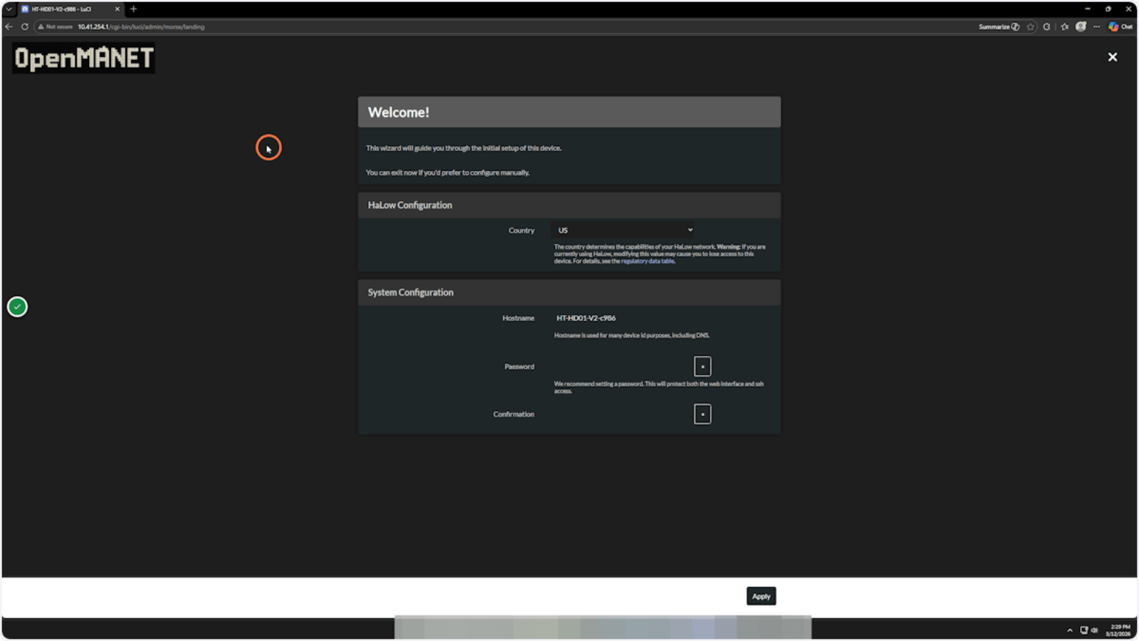 STS Collective OpenMANET Heltec HaLow Mesh Node – 915MHz Off-Grid Communication Device (HT-HD01 V2, Pre-Flashed)