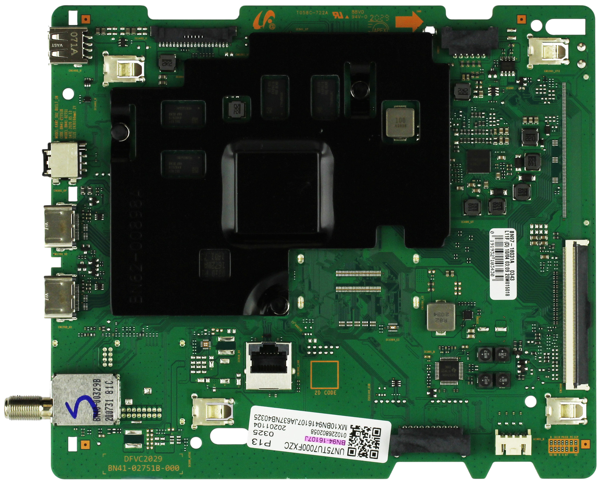 BN94-16107J Samsung Main Board, BN97-170288, BN41-02751B, UN75TU7000FXZA, 75TU700DFXZA, 75TU7000FXZC