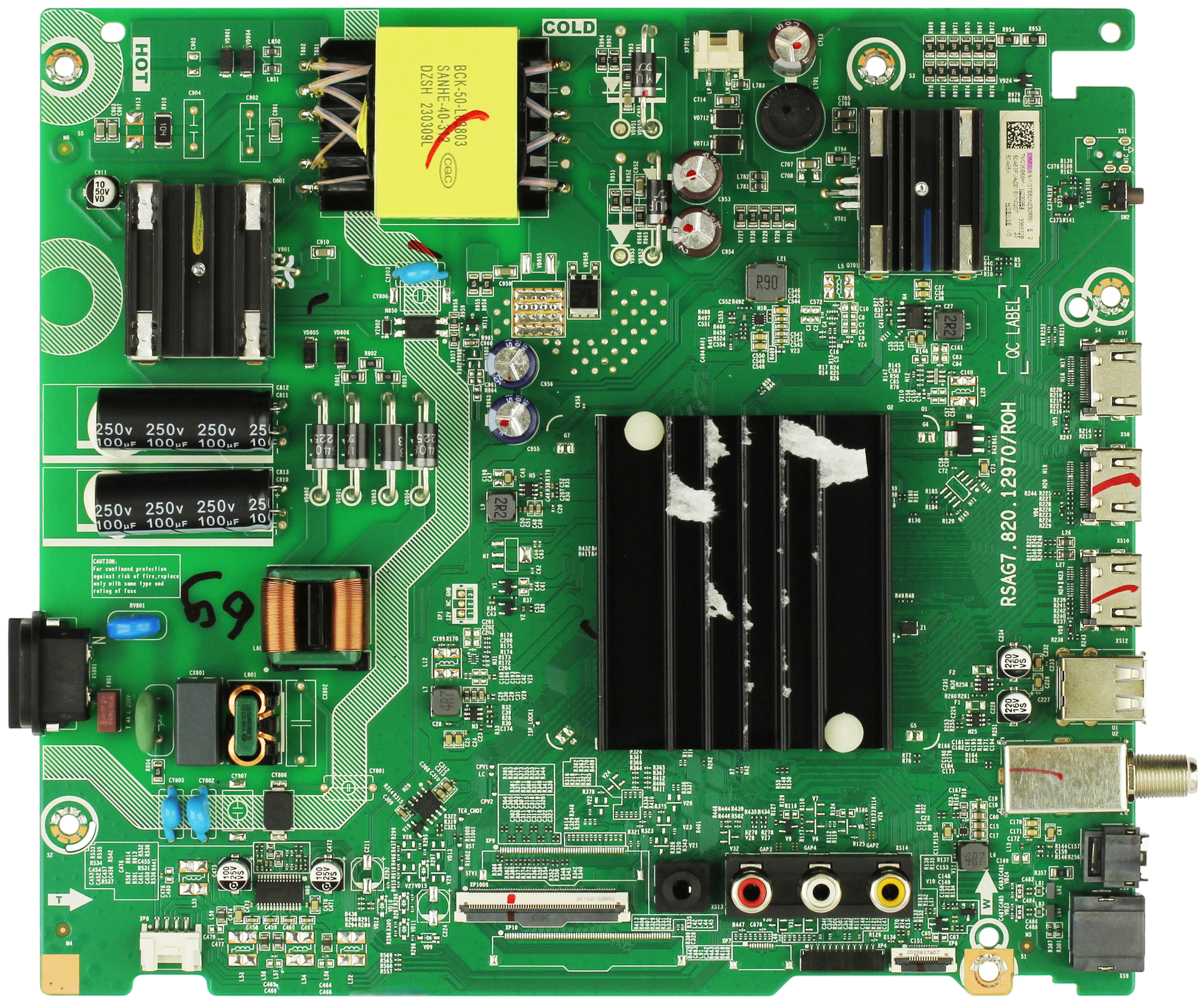 335830 Hisense Main Board/Power Supply, 335830, 335832, RSAG7.820.12970/ROH, 50A53FUA(0018), 50A65K