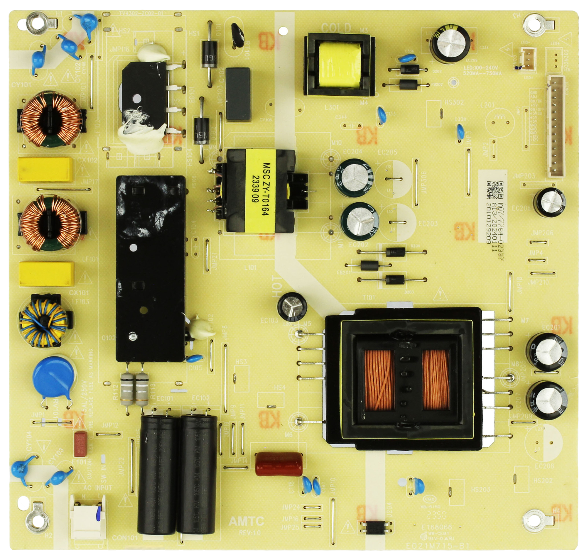 514C4302M07, Roku Power Supply Board, TV4302-ZC02-01, 43R4AX, 50R4AX