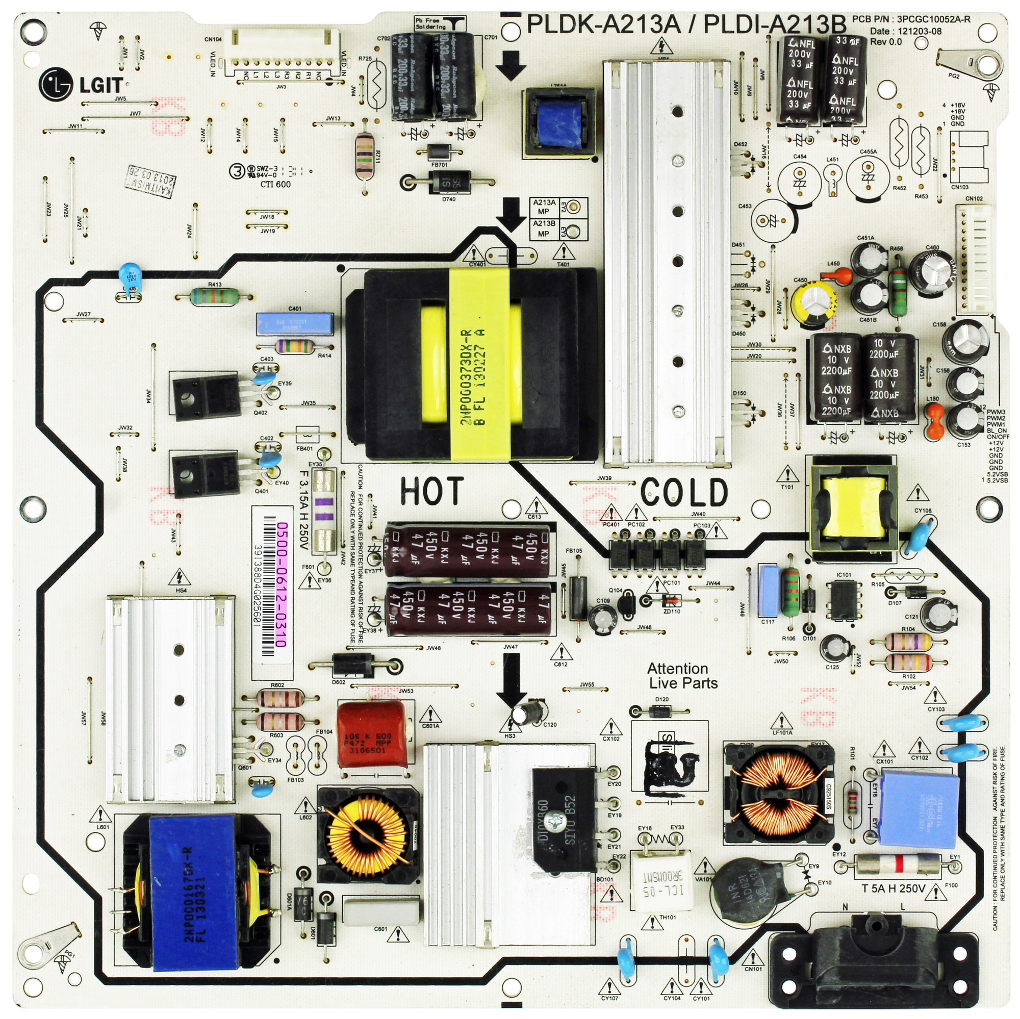 0500-0612-0310 JVC TV Module, power supply board, PLDK-A213A/PLDIA213B, 3PCGC10052A-R, BC50R