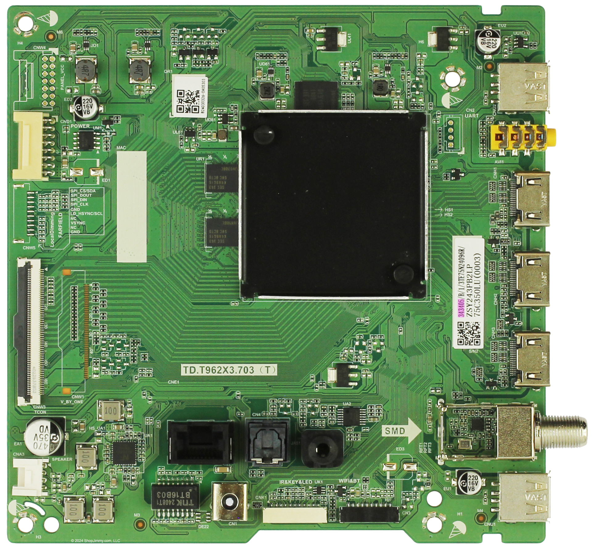 343405 Toshiba Main Board, TD.T962X3.703, 75C350LU