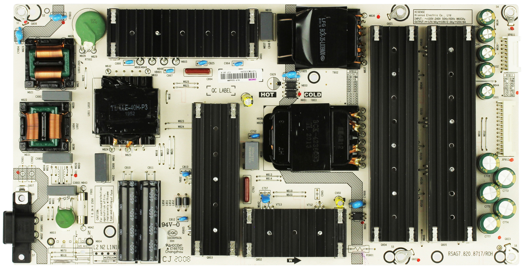 264288 Hisense Power Supply, RSAG7.820.8717/R0H, HLP-5066WK, 55H8G
