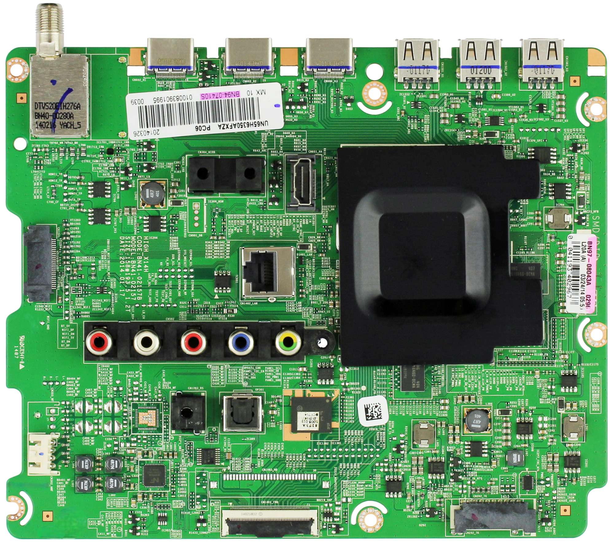 BN94-07410S Samsung TV Module, main board, BN97-08043A, BN41-02157B, UN65H6350AFXZA, UN65H6300AFXZA