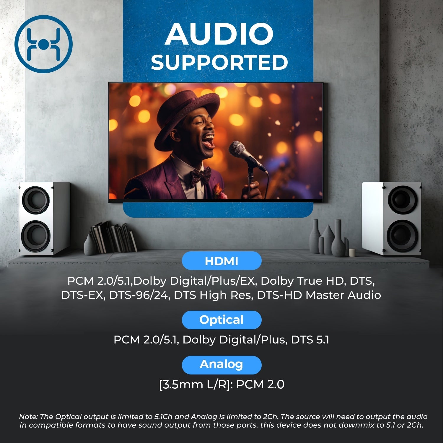 8K 4x2 HDMI™ Matrix (Audio Extract, eARC)-BK-402A
