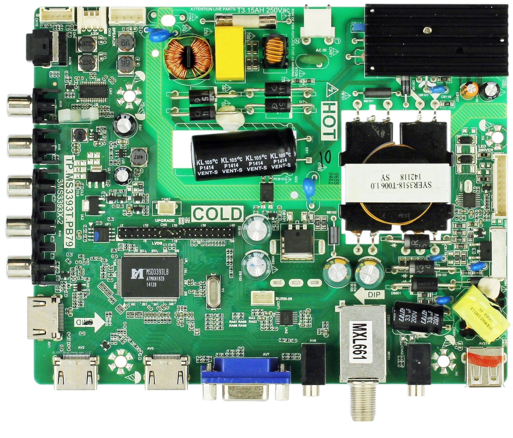 Sanyo 02-SHY39A-CLS003 Main Board/Power Supply for DP42D24 (P42D24-02 Chassis)
