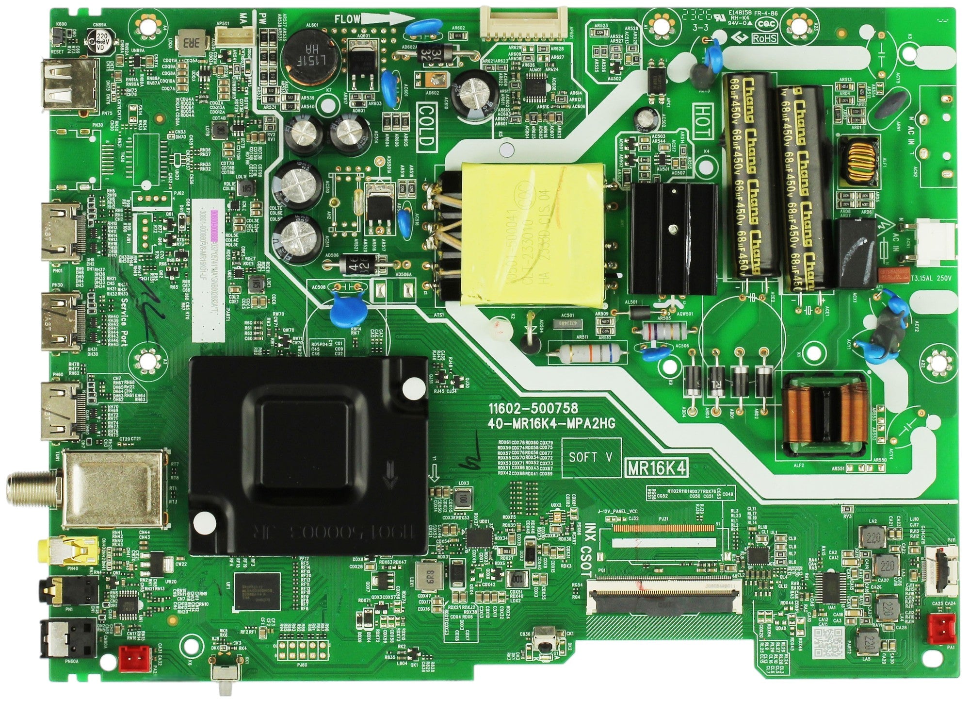 30800-000886 TCL Main Board, 30801-000860 , 40-MR16K4-MPA2HG , 11602-500758 , 43S310R
