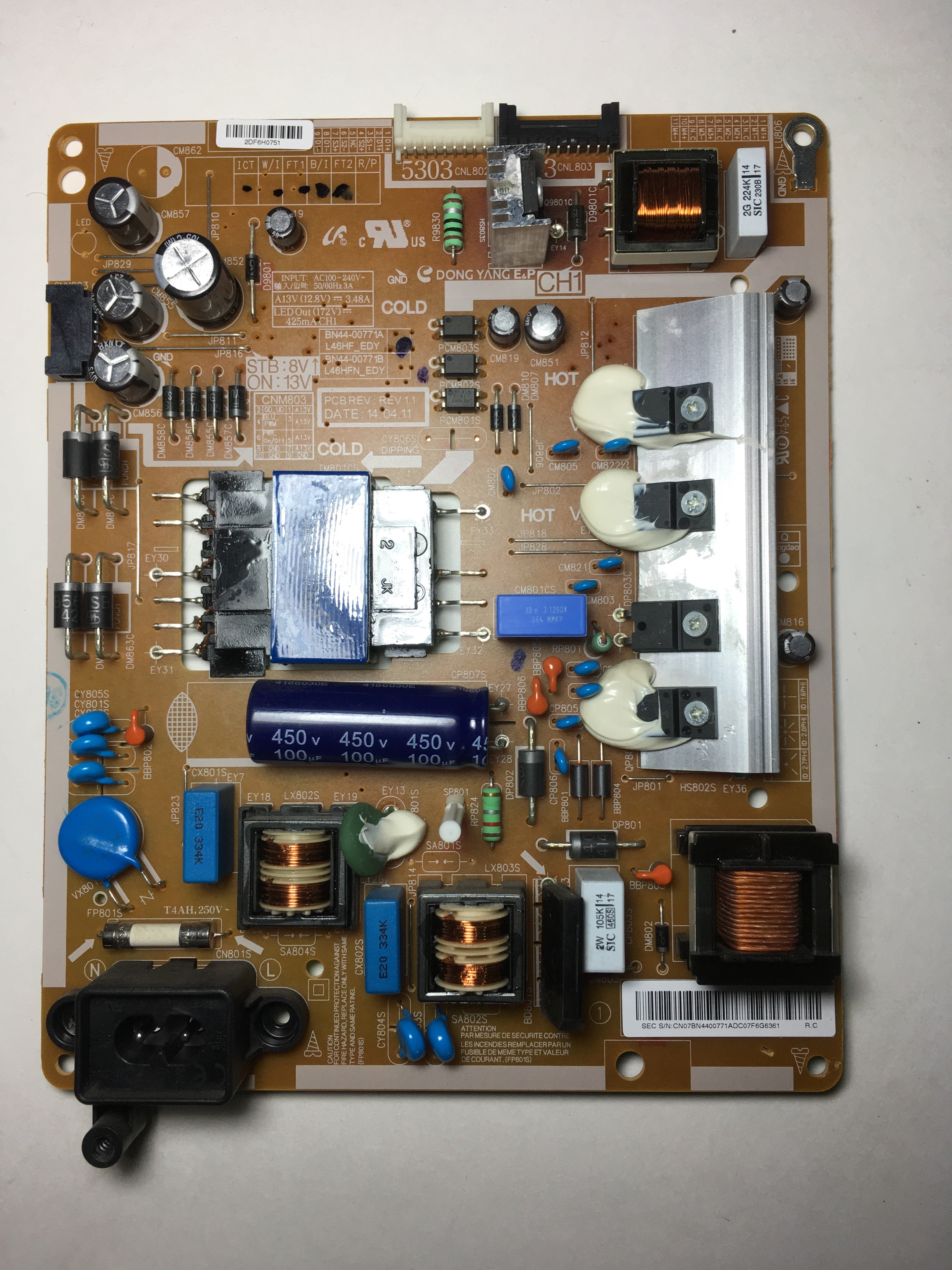 Samsung BN44-00771A Power Supply/LED Board