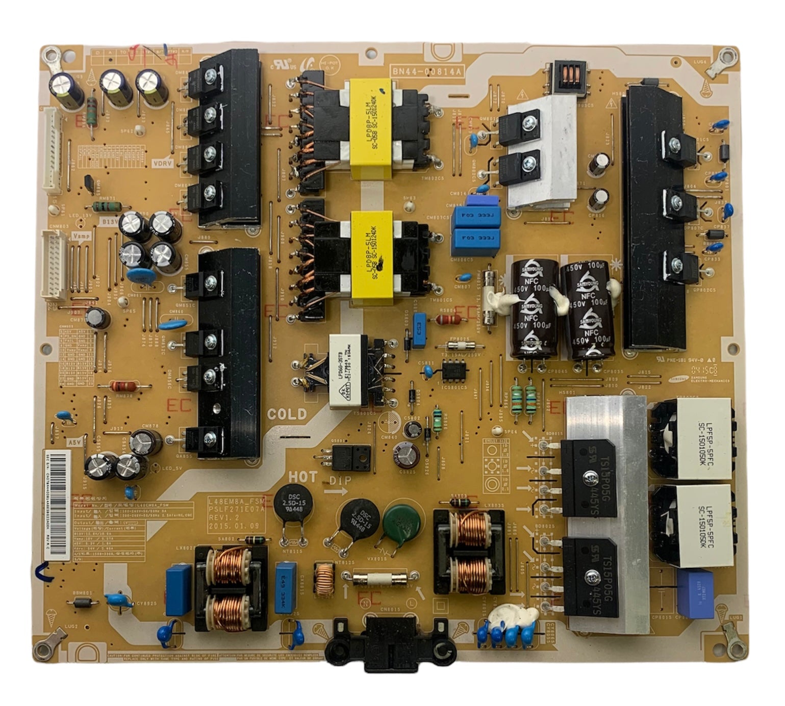Samsung BN44-00814A Power Supply / LED Board