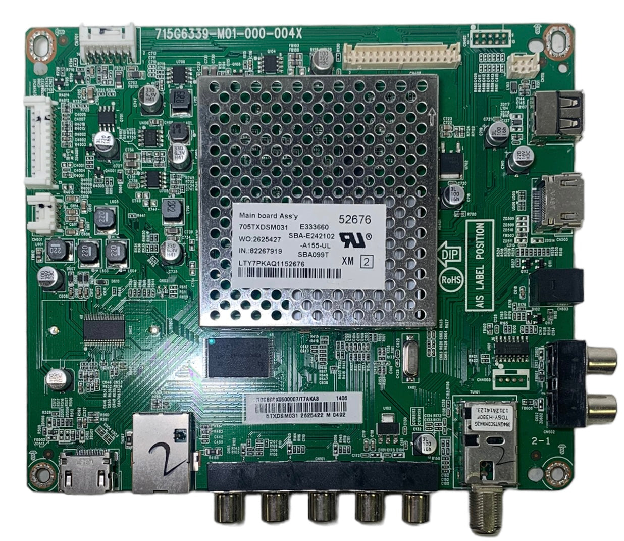 Vizio 756XDCB02K050 Main Board for E320I-B1 (LTF7PKEQ)