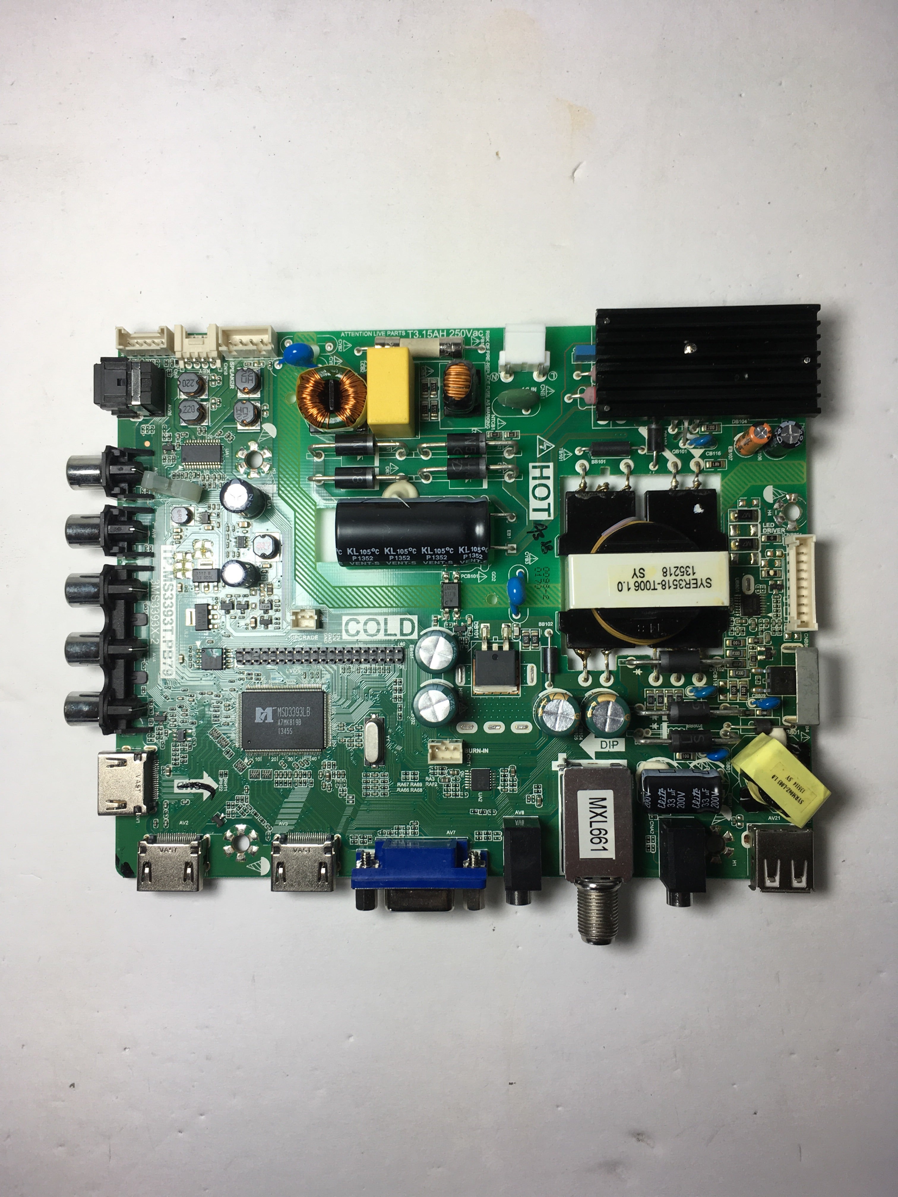 Sanyo 02-SHY39A-CLS001 Main Board/Power Supply for DP42D24 (P42D24-00 Chassis)