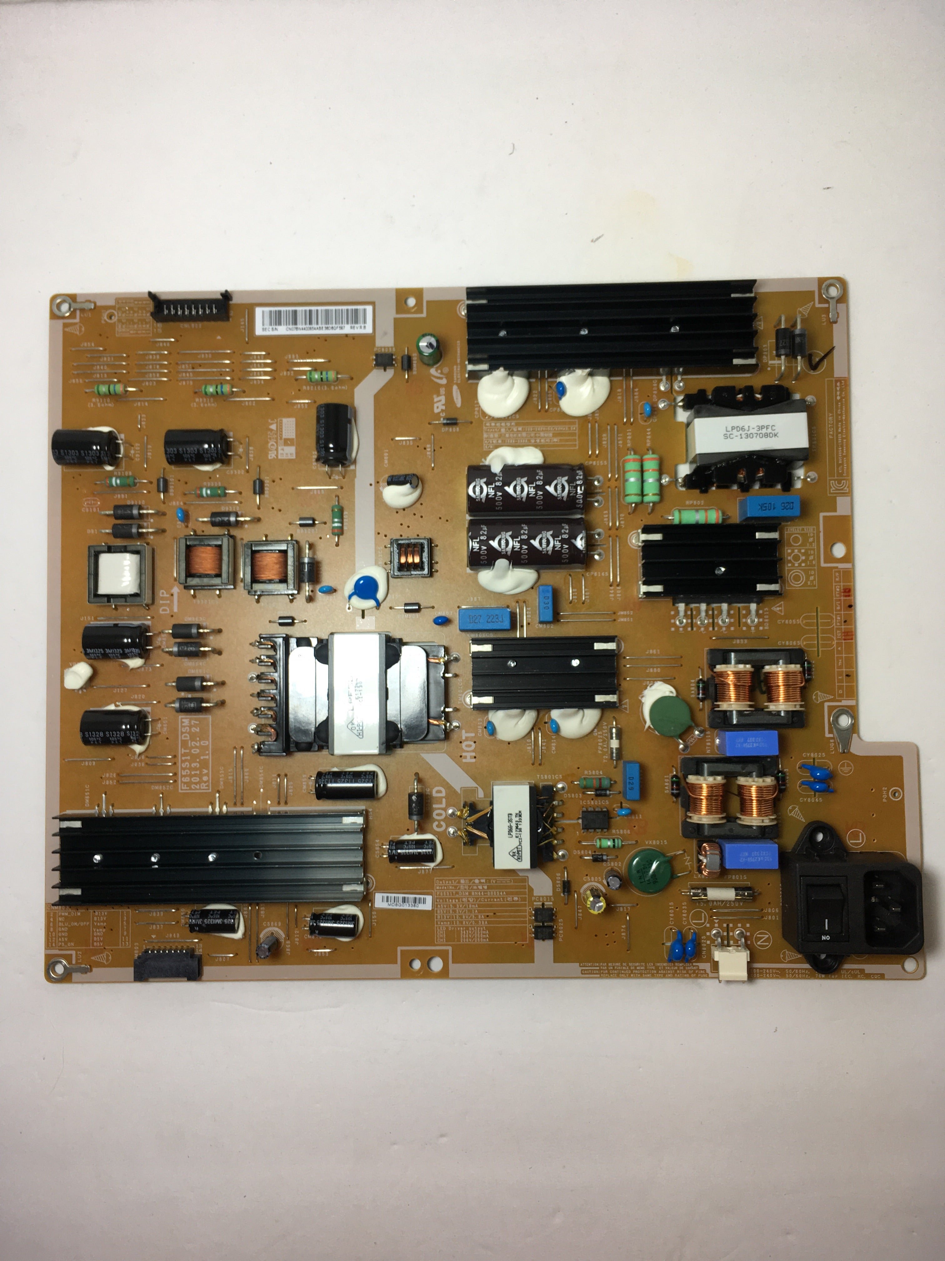Samsung BN44-00654A Power Supply / LED Board