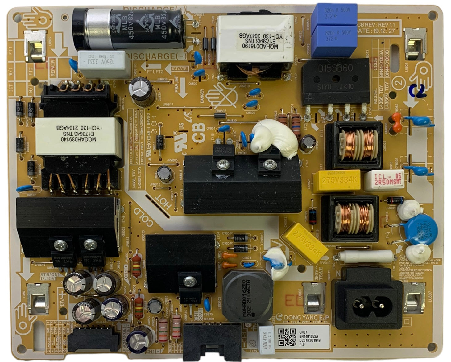 Samsung BN44-01053A Power Supply / LED Board