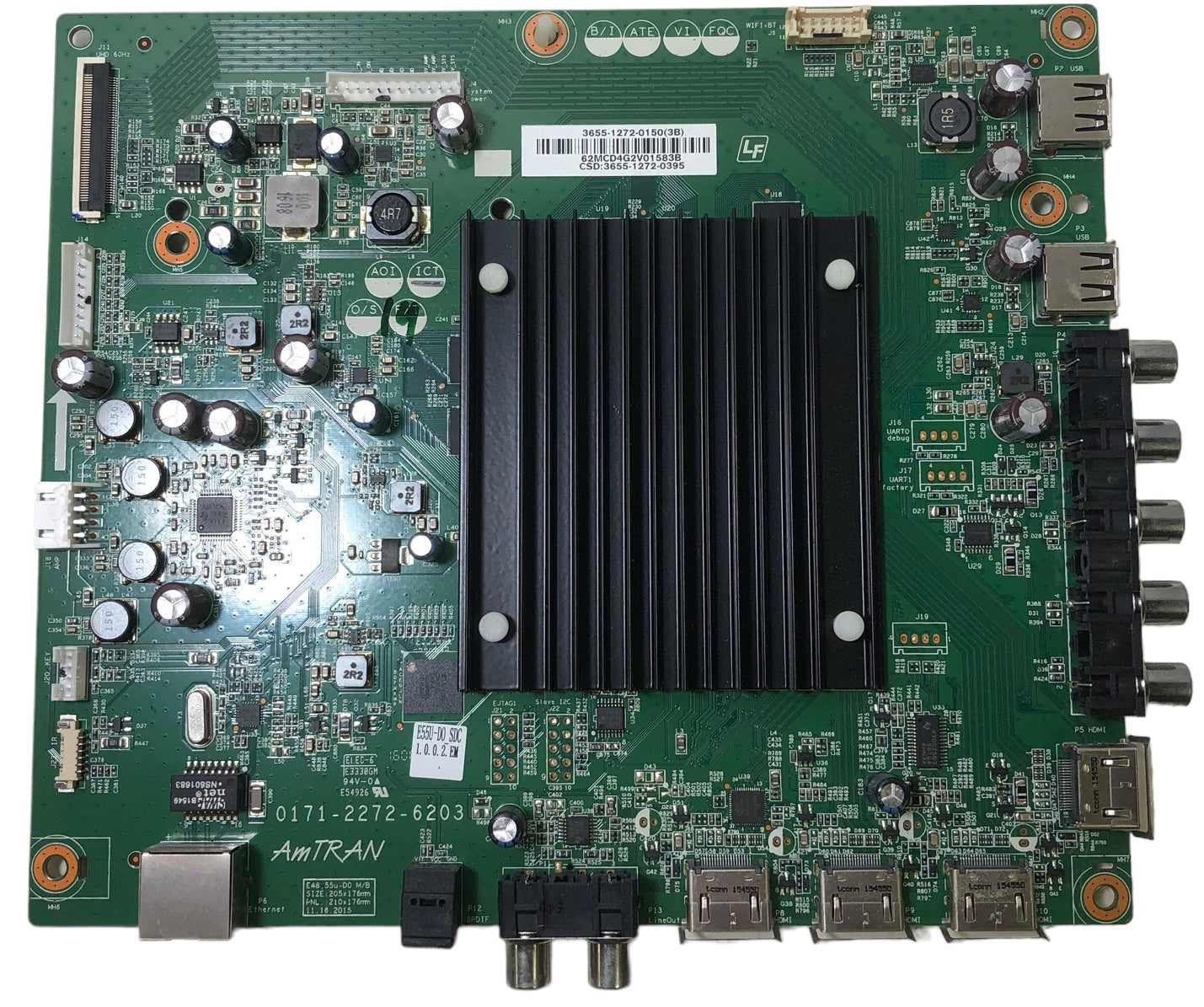 Vizio 3655-1272-0395 Main Board for E55U-D0 (LAUSTYAS Serial)