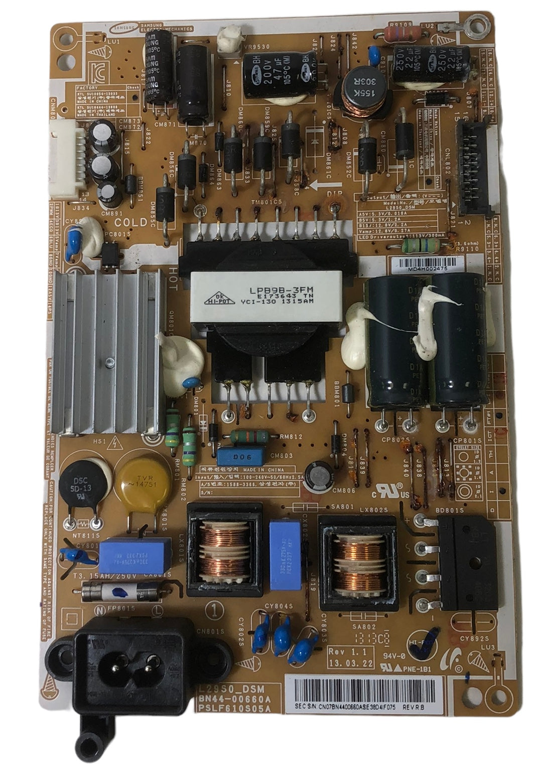 Samsung BN44-00660A (PSLF610S05A) Power Supply / LED Board