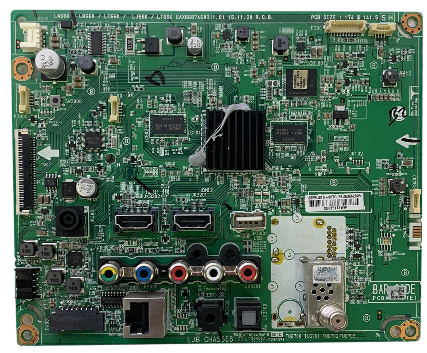 LG EBU63662009 Main Board for 32LH570B-UC.BUSWLJM
