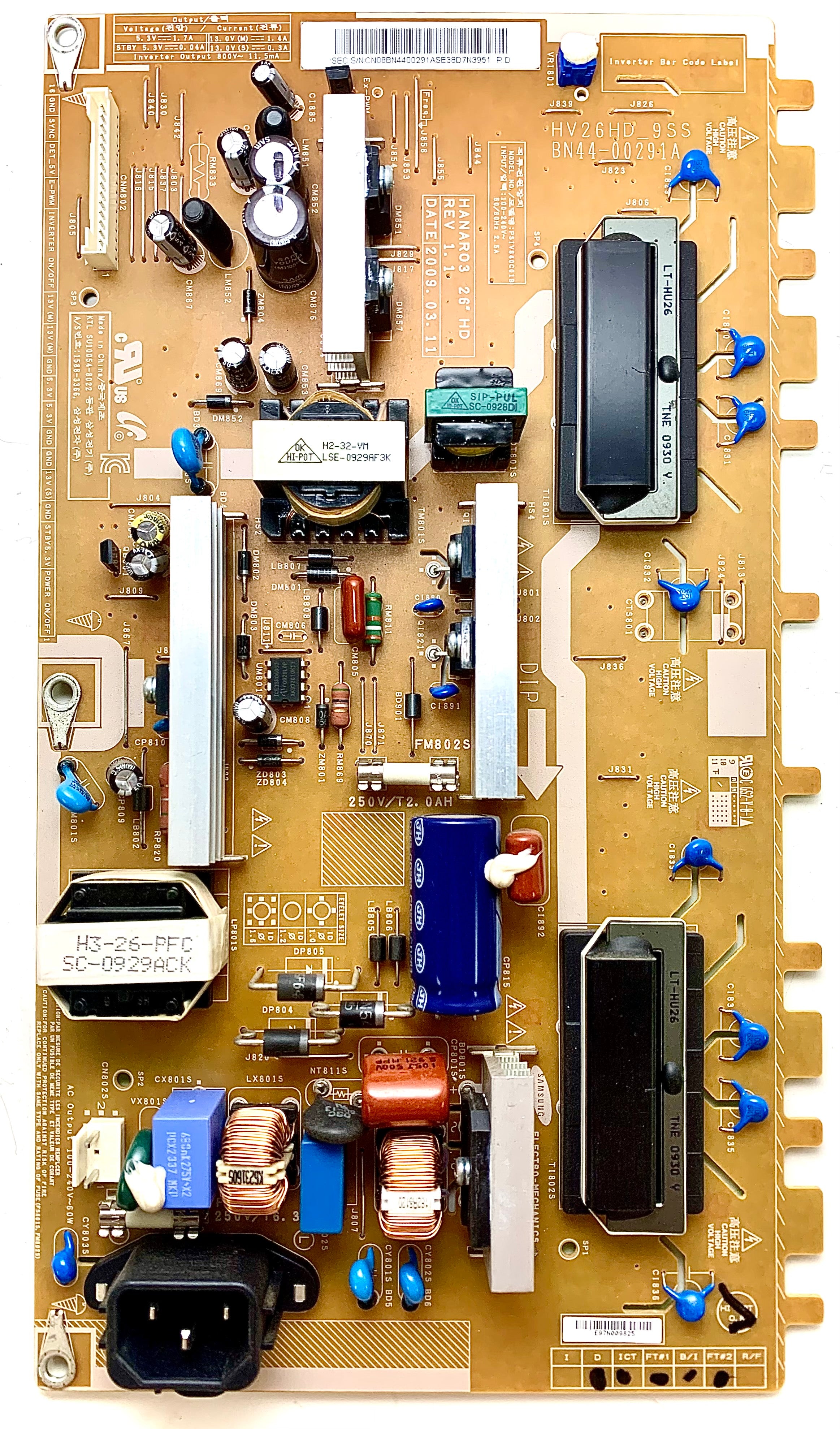 Samsung BN44-00291A (PSIV840C01B, HV26HD_9SS) Power Supply / Backlight Inverter