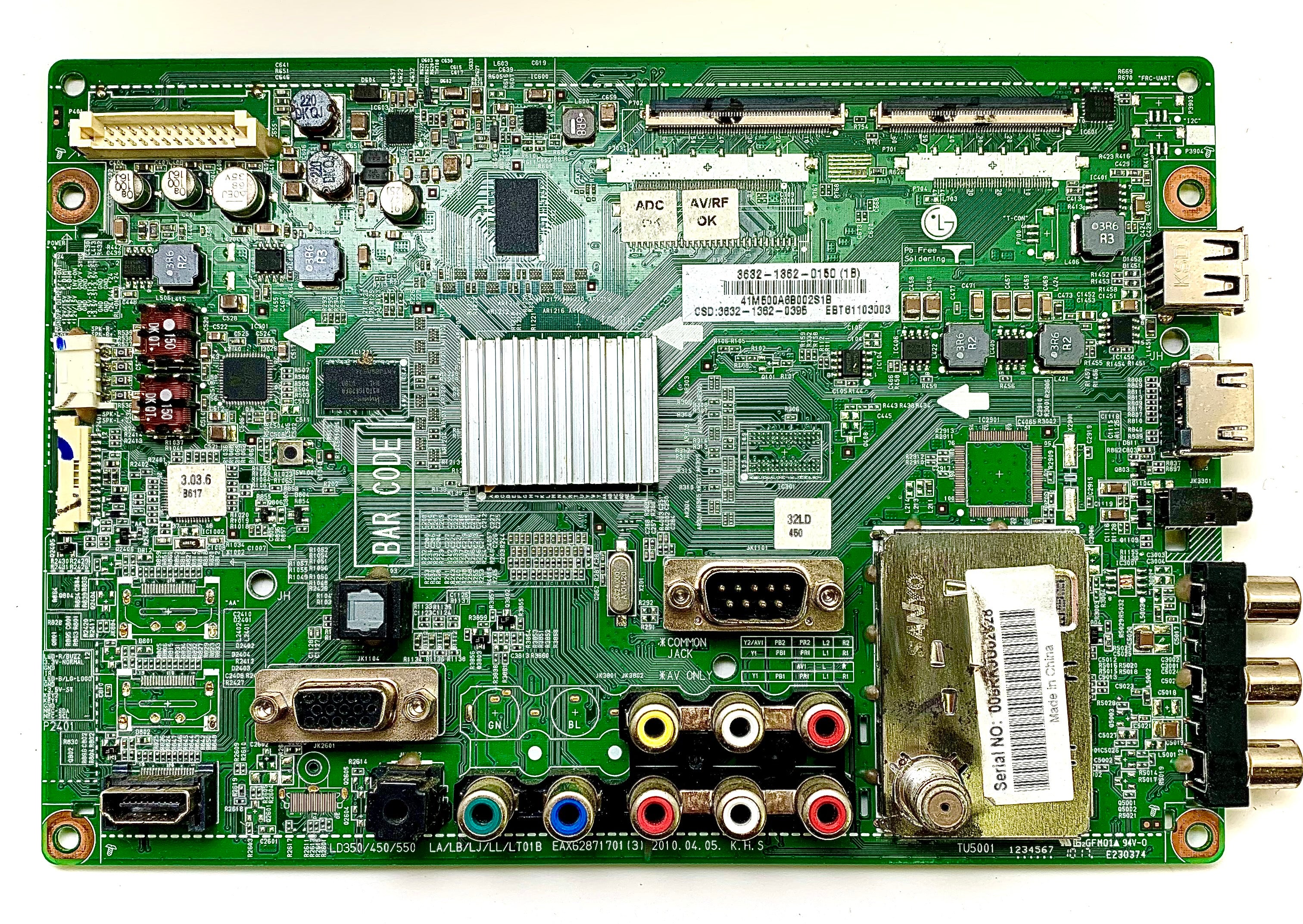 LG EBT61103003 (3632-1362-0150) Main Board for 32LD450-UA