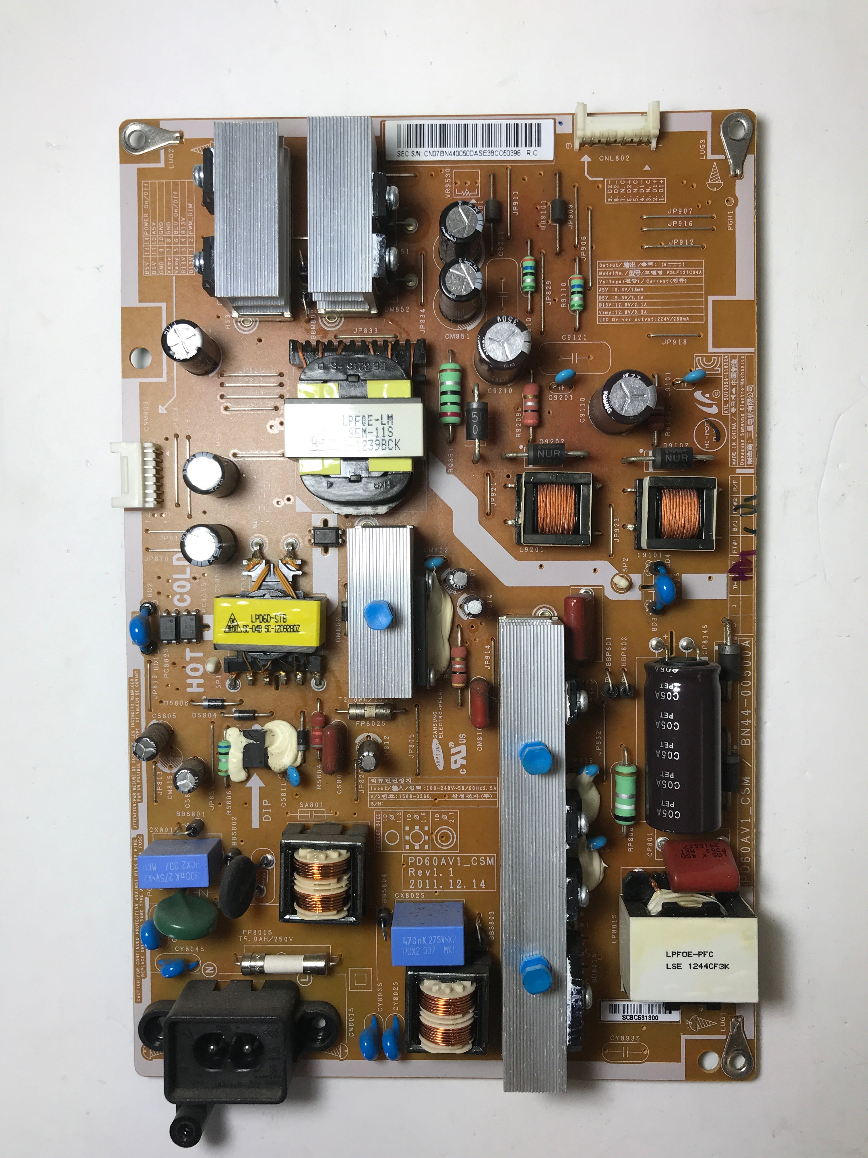 Samsung BN44-00500A (PSLF131C04A) Power Supply / LED Board