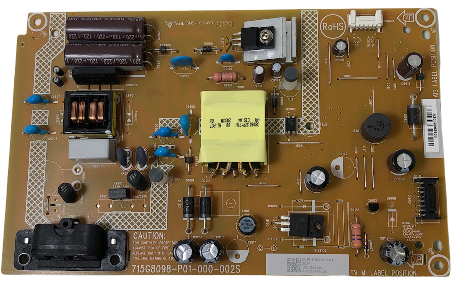 Sharp Insignia PLTVK1205XA1 Power Supply Board