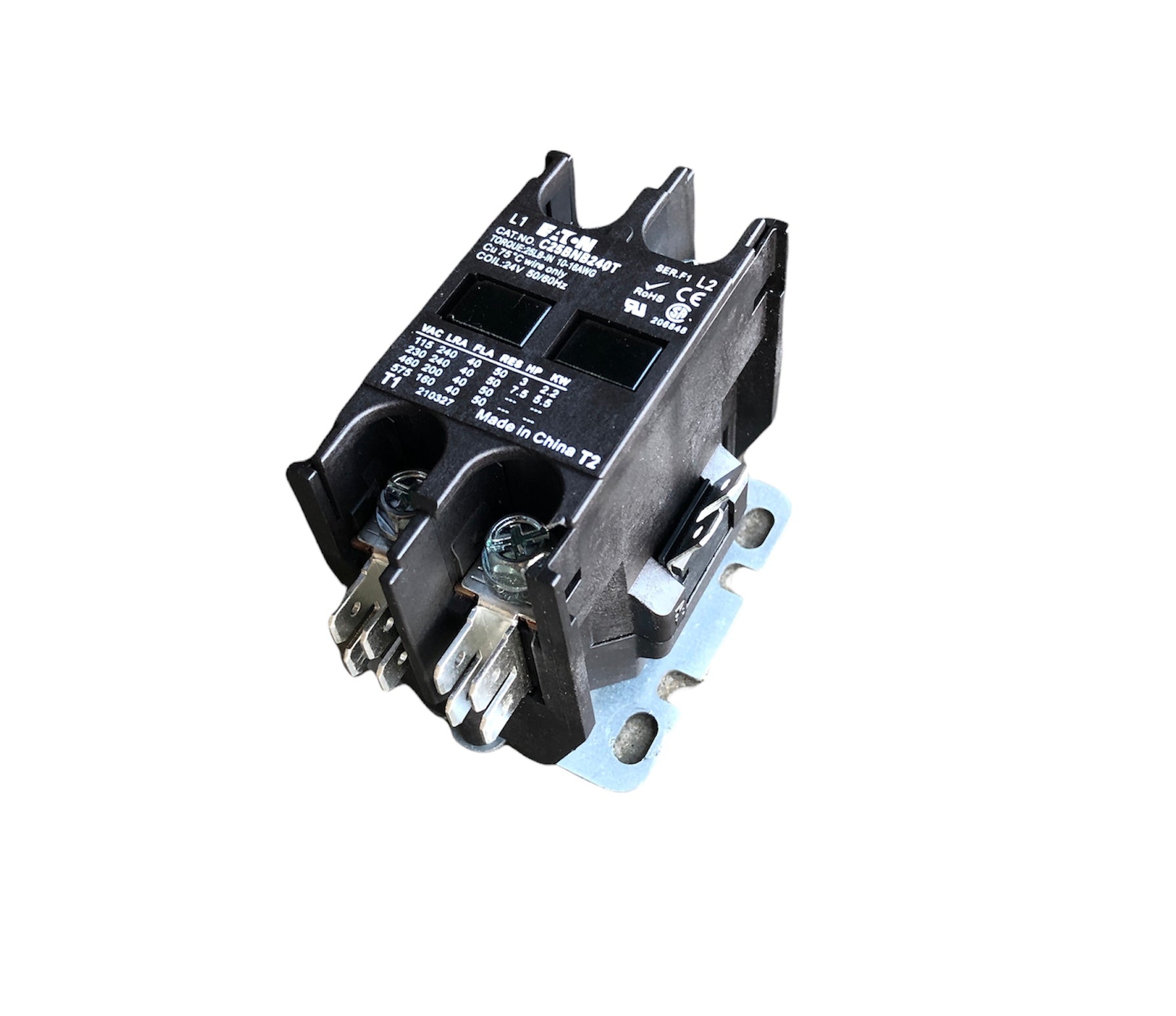 Eaton C25BNB240T 2-Pole Definite Purpose Contactor (24V, 40 Amp)