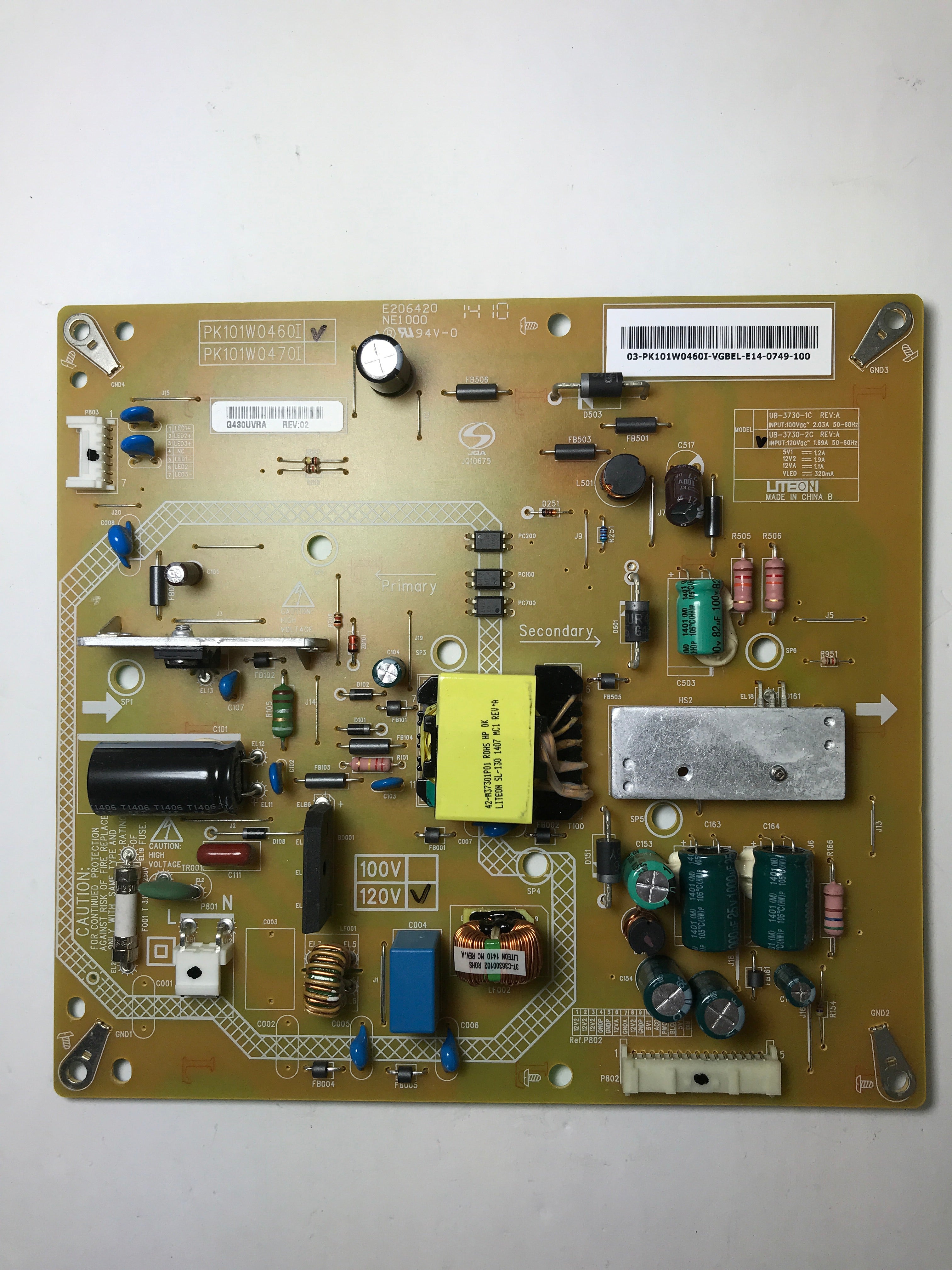 Toshiba PK101W0460I Power Supply / LED Board