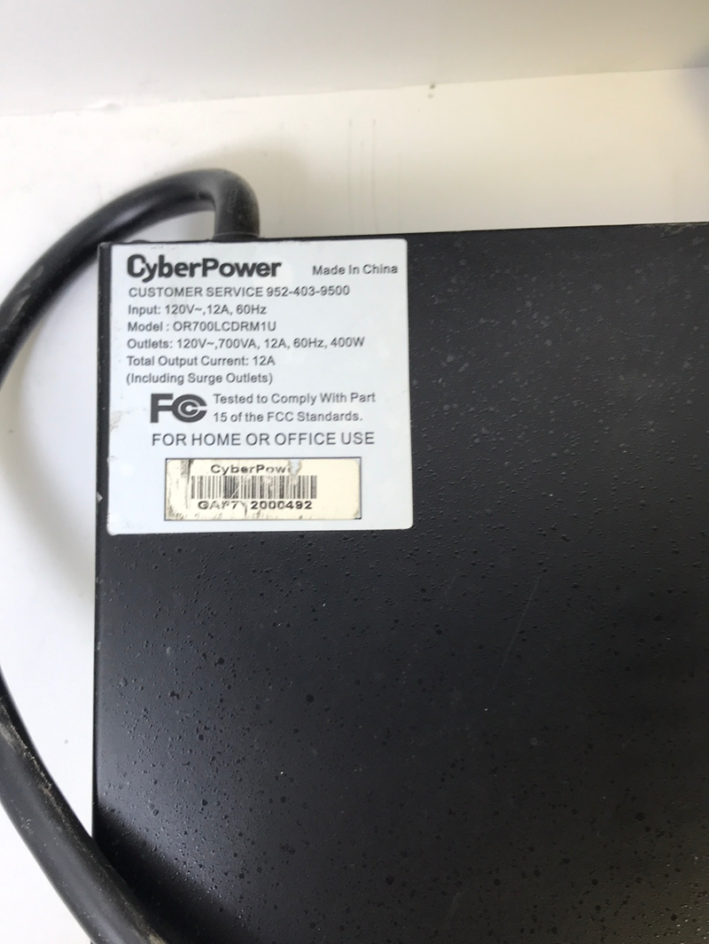 CyberPower UPS Systems OR700LCDRM1U Smart App LCD - Capacity: 700 VA - 400 W