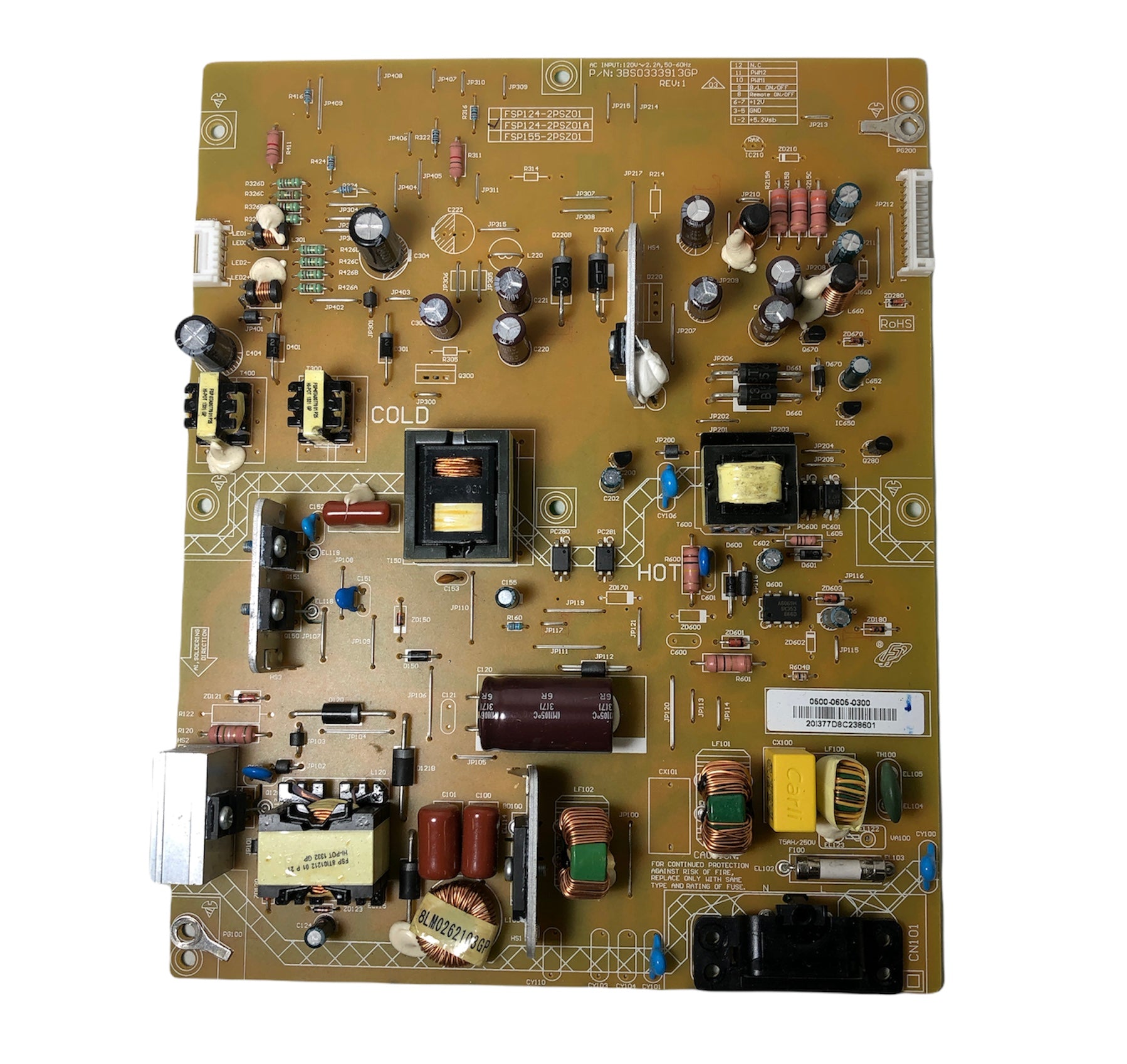 Vizio 0500-0605-0300 (3BS0333912GP) Power Supply/LED Board
