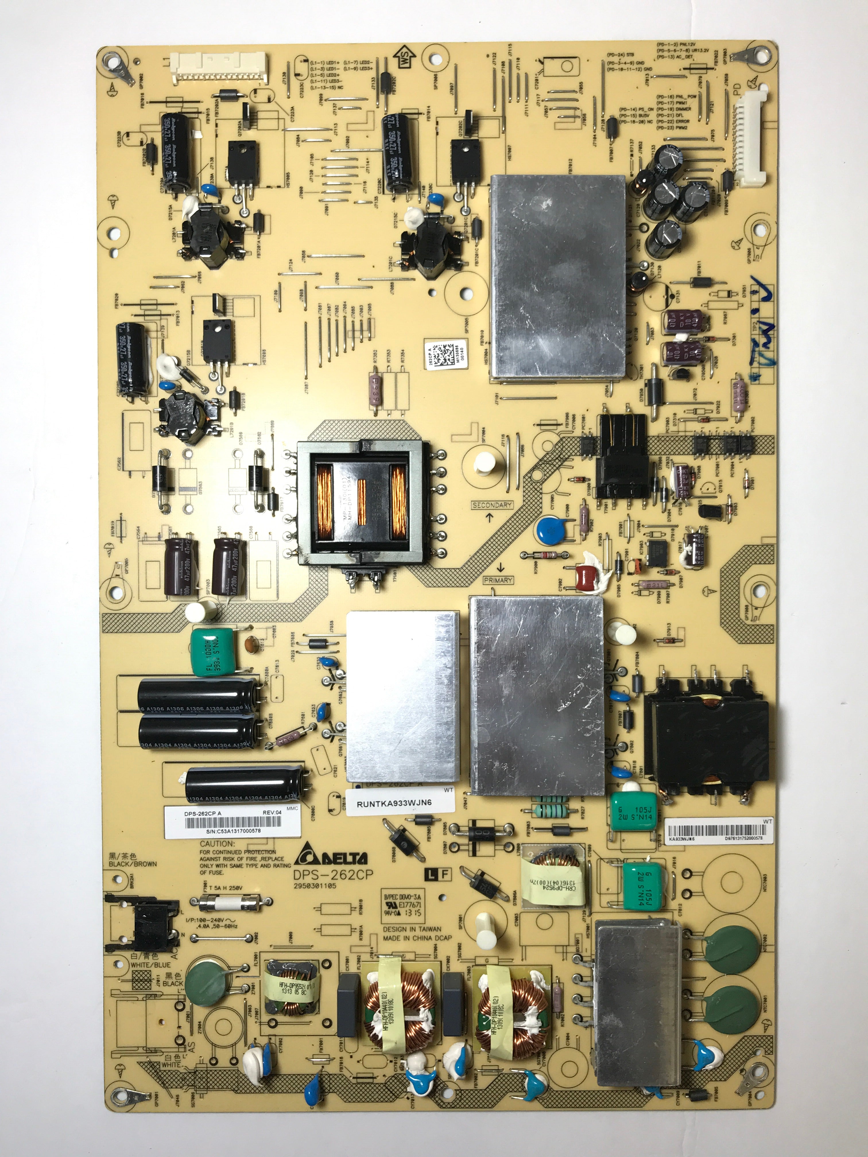 Sharp RUNTKA933WJN6 (DPS-262CP) Power Supply / LED Board