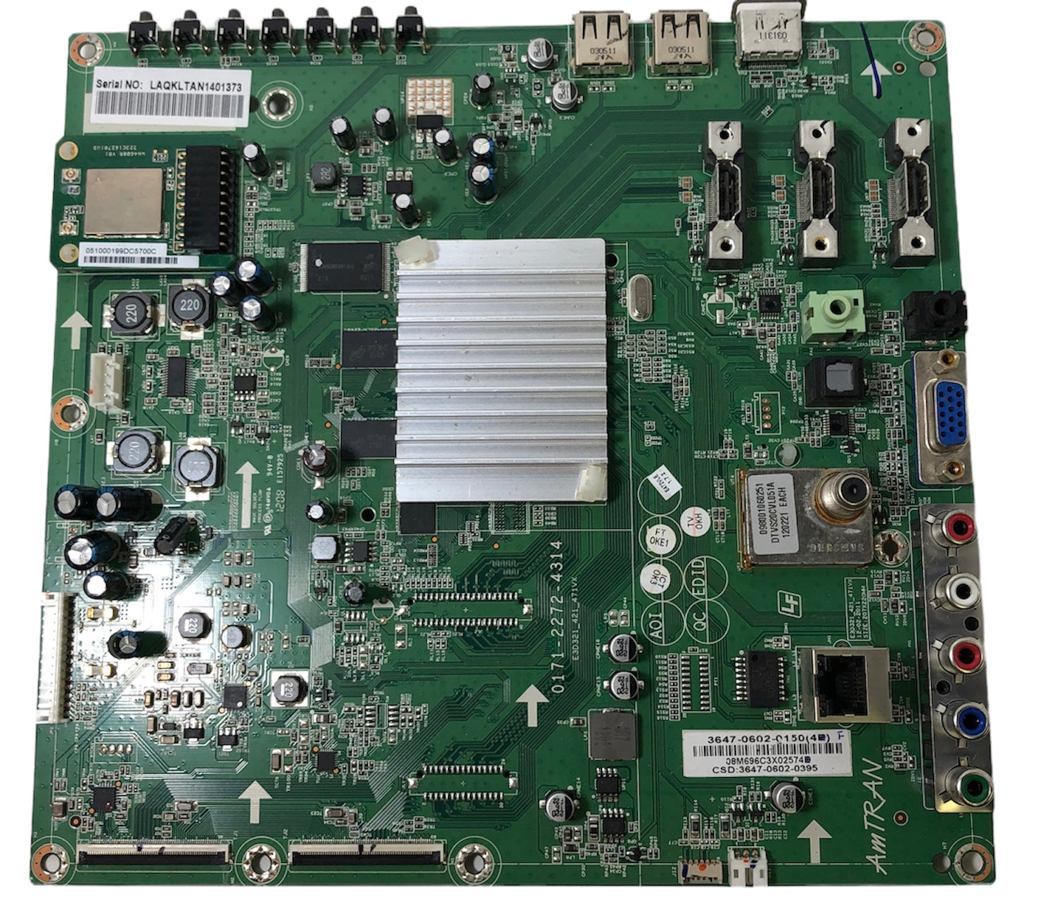 Vizio 3647-0602-0150 (0171-2272-4314) Main Board for E472VLE