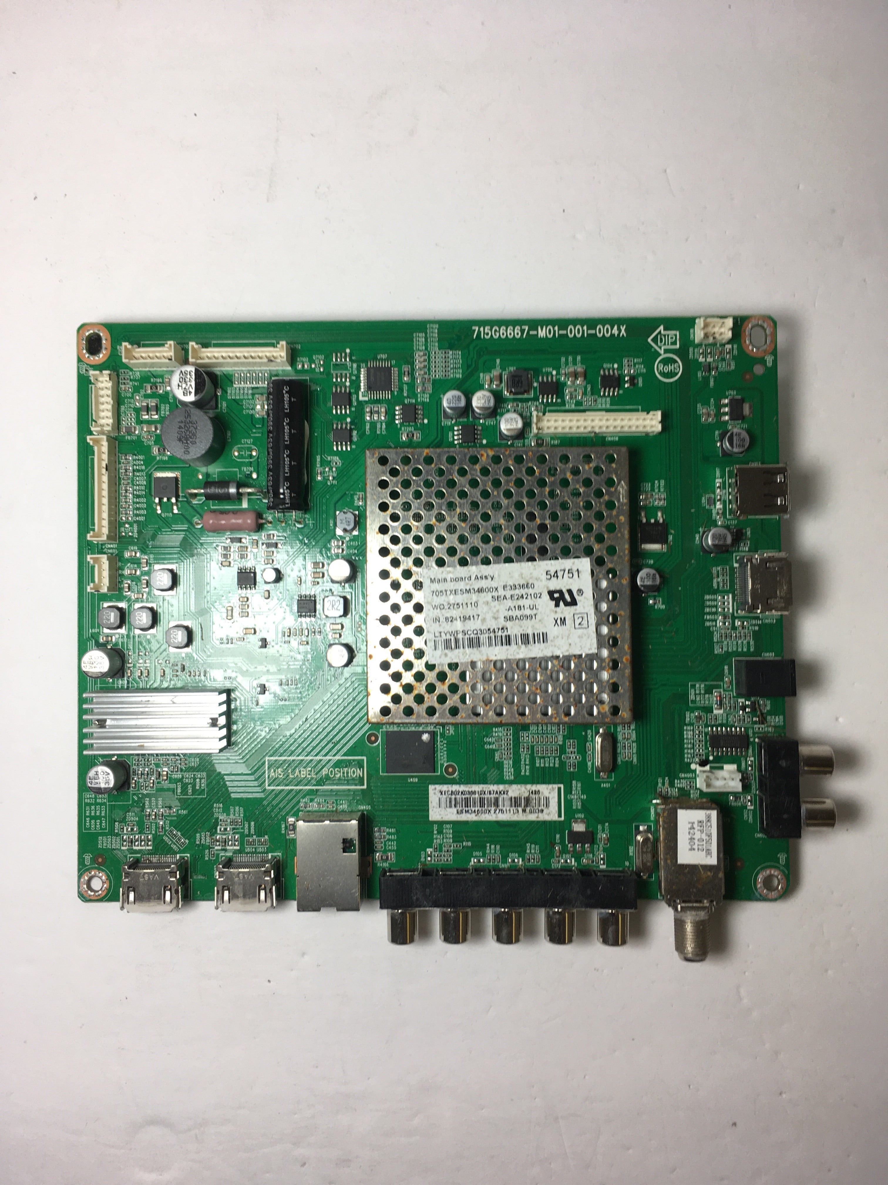 Vizio 756XECB02K036 Main Board for E390I-B1E (LTYWPSCQ serial)