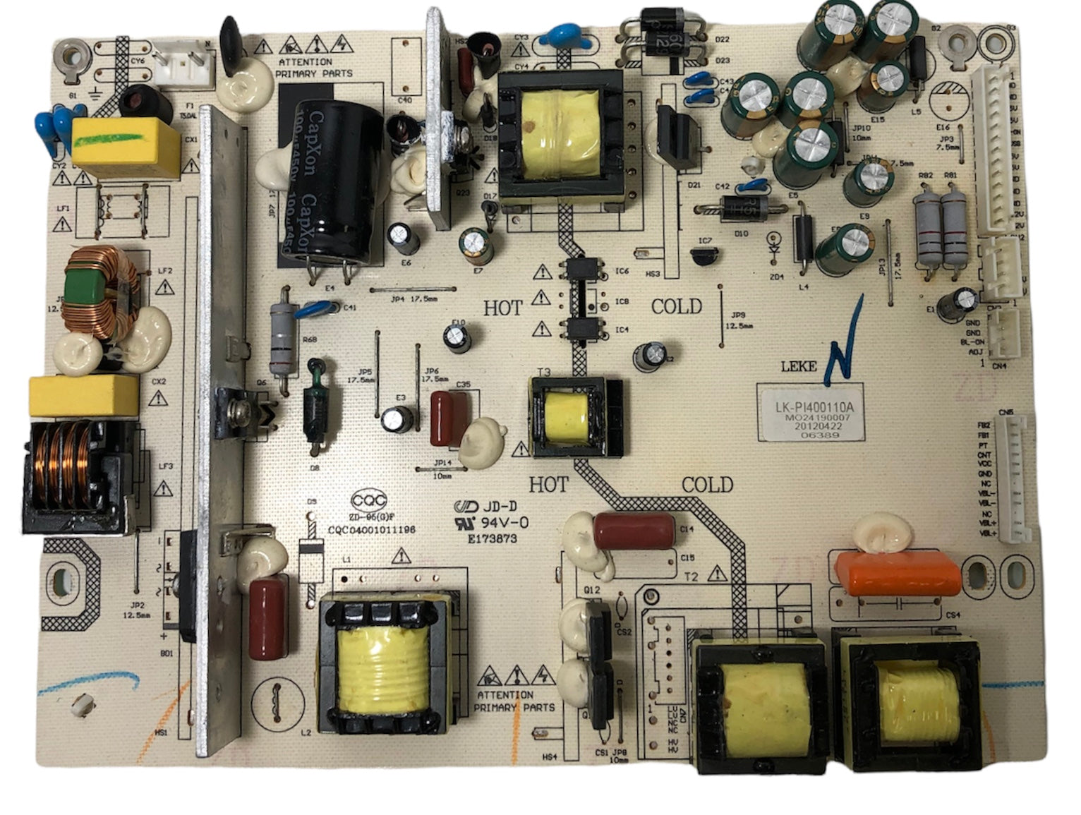 Haier/Proscan/Westinghouse TV-5210-760 (LK-PI400110A) Power Supply Unit