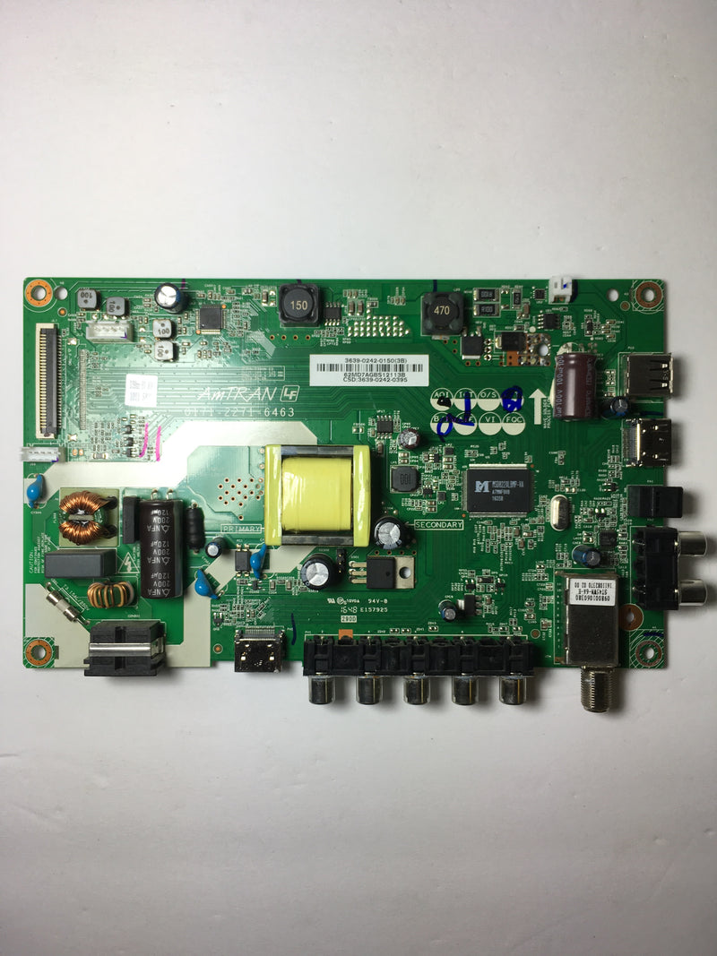 Vizio 3639-0242-0395 (3639-0242-0150) Main Board / Power Supply for D39HN-E0 (LAUAVLBS Serial)